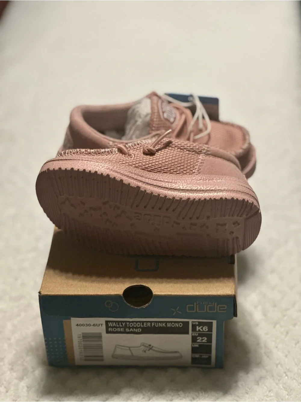 Hey Dude Kids Slip-On Walker Shoes in Rose Sand